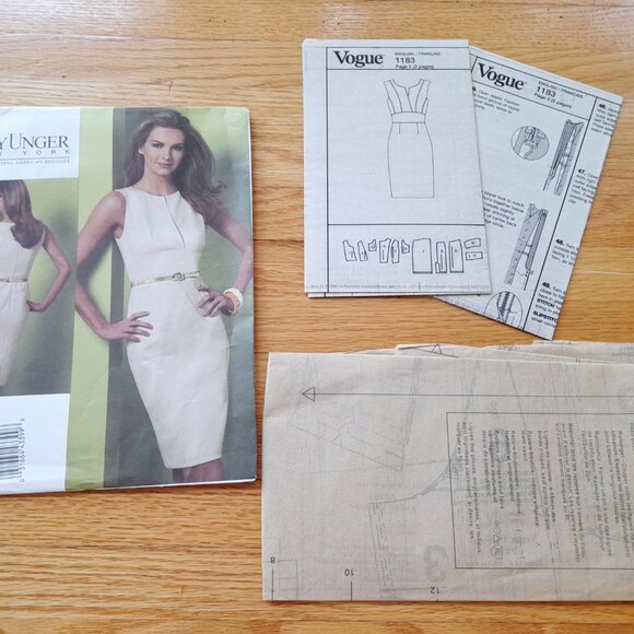 Dress Sewing Pattern Sz 6-12 Vogue 1183 Designer Kay Unger Fitted Mid-Knee Lined - Picture 9 of 10